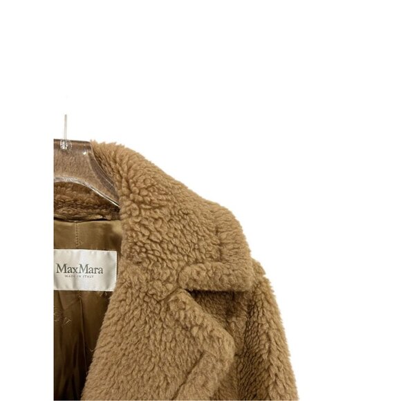 Max Mara Womens Camel Teddy Coat Size 6 Wool & Silk Blend - Picture 4 of 7